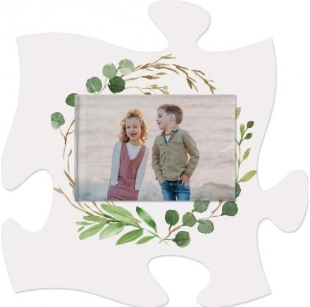 Mini Puzzle Piece Frame-Green Wreath (6 x 6)
