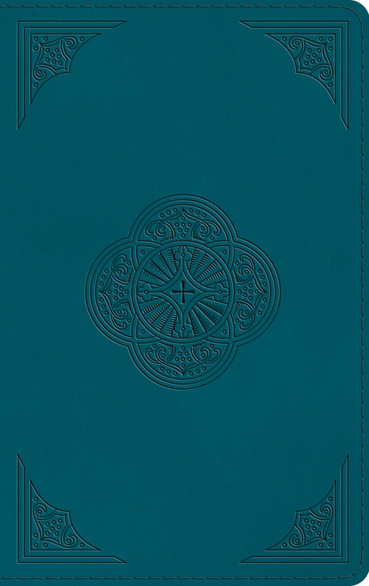 ESV Thinline Bible-Deep Teal  Rotunda Design TruTone