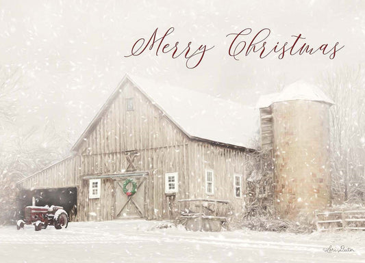 Card-Boxed-Christmas-Snowy Barn (Psalm 129:8 NIV) (Box Of 20)