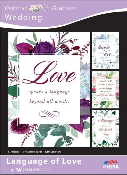 Card-Boxed-Language Of Love Assorted Wedding (KJV) (Box Of 12)