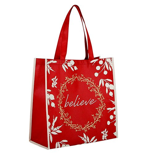 Tote Bag-Believe (13"" Square/6"" Gusset)-Nylon