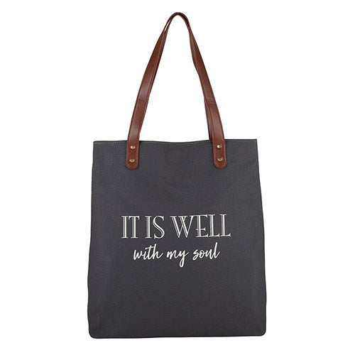 Tote Bag-It Is Well With My Soul (13.5"" X 16"" W/3"" Gusset)-Canvas