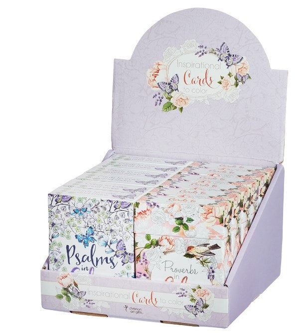 Merchandiser-Psalms In Color And Proverbs In Color Coloring Cards (Pack Of 12) (PRODUCT INCLUDED)