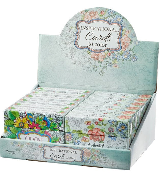 Merchandiser-Creative Expressions & Colorful Blessings Coloring Cards (Pack Of 12) (PRODUCT INCLUDED)