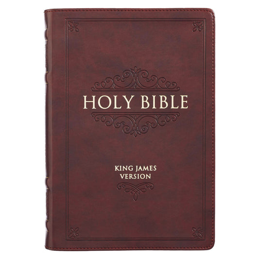 KJV Large Print Thinline Bible-Burgundy Faux Leather Indexed