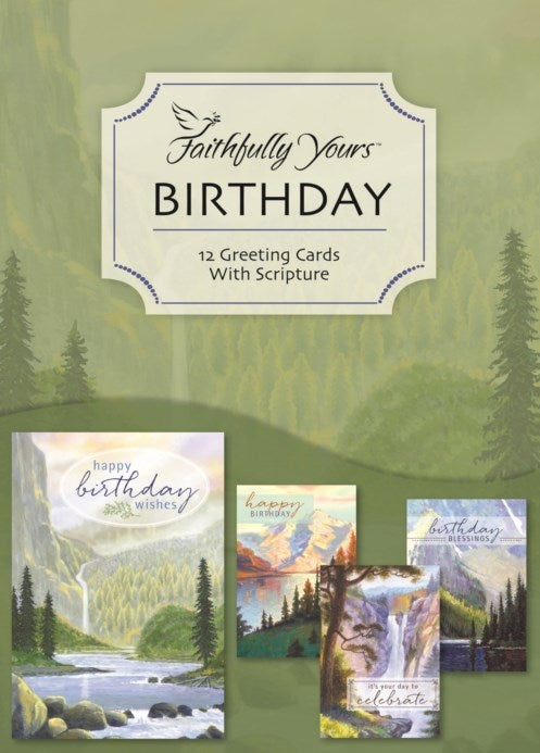 Boxed Card-Birthday-Waterfalls (Box Of 12)