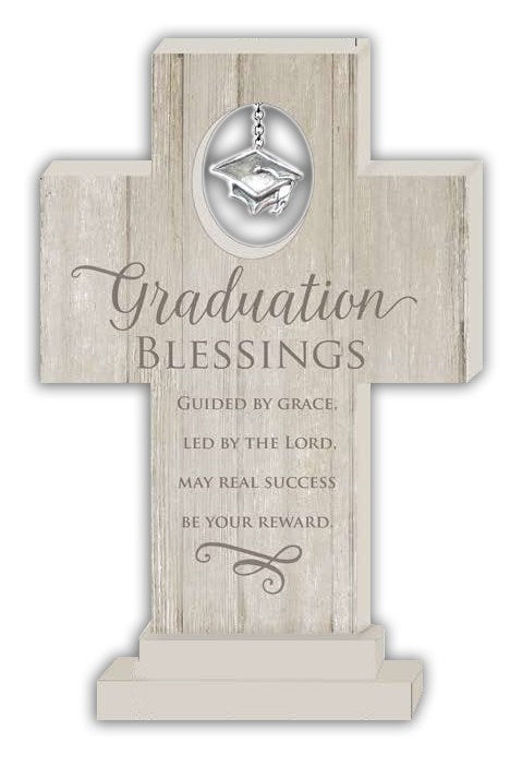 Standing Wall Cross-Graduation Blessings (6")
