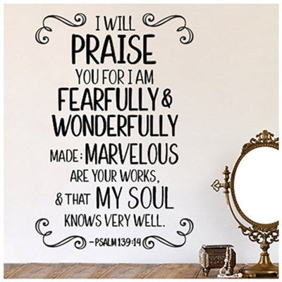 Wall Art Decal-Wonderfully Made (23.6" x 35.4")