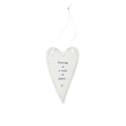 Ornament-Heart-Nursing Is A Work Of Heart (4")