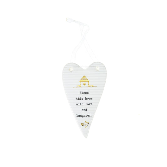 Ornament-Heart-Bless This Home (4")