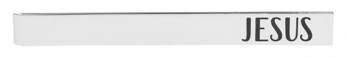 Tie Bar-Jesus-Etched w/Gift Box-Silvertone