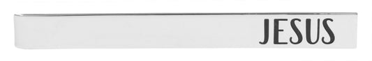 Tie Bar-Jesus-Etched w/Gift Box-Silvertone