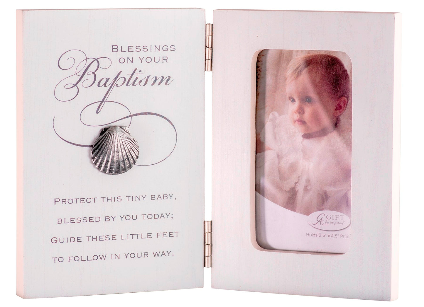 Frame-Blessings On Your Baptism-Hinged (Holds 2.5 x 4.5 Photo)