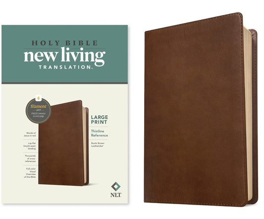 NLT Large Print Thinline Reference Bible/Filament Enabled Edition-Rustic Brown LeatherLike