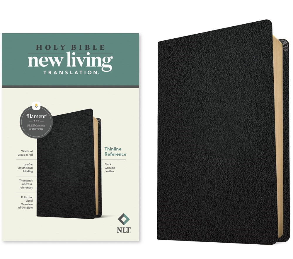 NLT Thinline Reference Bible/Filament Enabled Edition-Black Genuine Leather