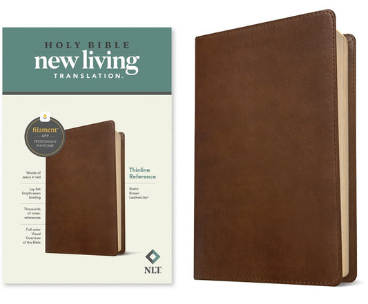 NLT Thinline Reference Bible/Filament Enabled Edition-Rustic Brown LeatherLike