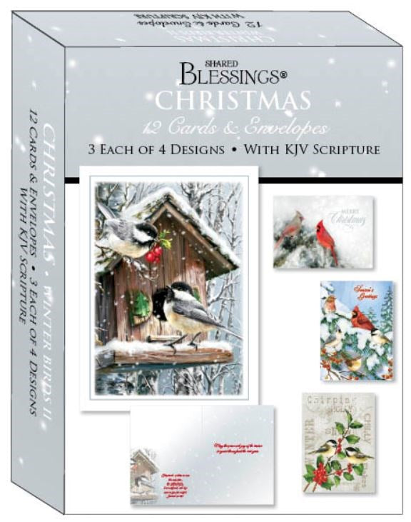 Card-Boxed-Shared Blessings-Christmas-Assorted/Winter Birds II (Box Of 12)