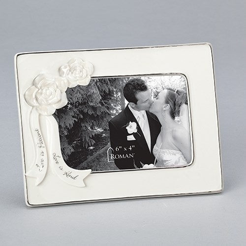 Frame-Wedding-Love Is Patient  Love Is Kind/Flower-Horizontal (Holds 5 x 7 Photo)