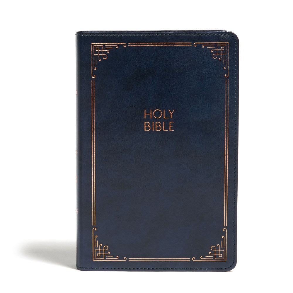 CSB Large Print Personal Size Reference Bible-Navy LeatherTouch Indexed