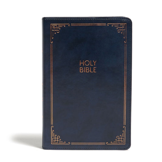 CSB Large Print Personal Size Reference Bible-Navy LeatherTouch Indexed