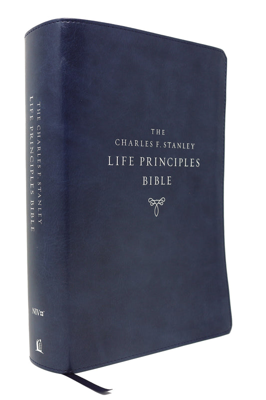 NIV Charles F. Stanley Life Principles Bible (2nd Edition) (Comfort Print)-Blue Leathersoft Indexed