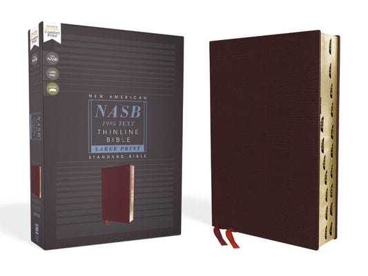 NASB 1995 Thinline Bible/Large Print (Comfort Print)-Burgundy Bonded Leather Indexed