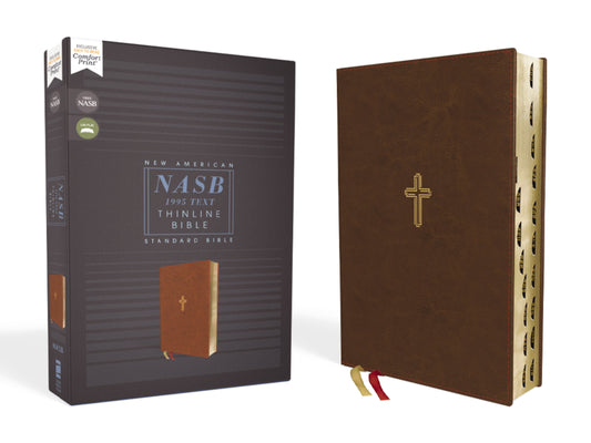 NASB 1995 Thinline Bible (Comfort Print)-Brown Leathersoft Indexed