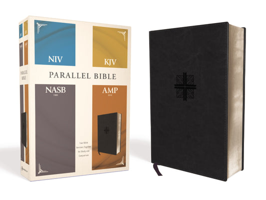 NIV/KJV/NASB/Amplified Parallel Bible-Black Leathersoft