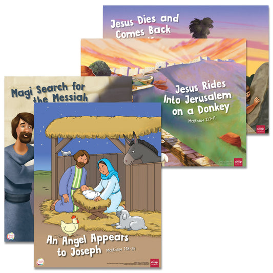 Simply Loved Holiday Bible Story Poster Pack (4 Posters)-Year 1
