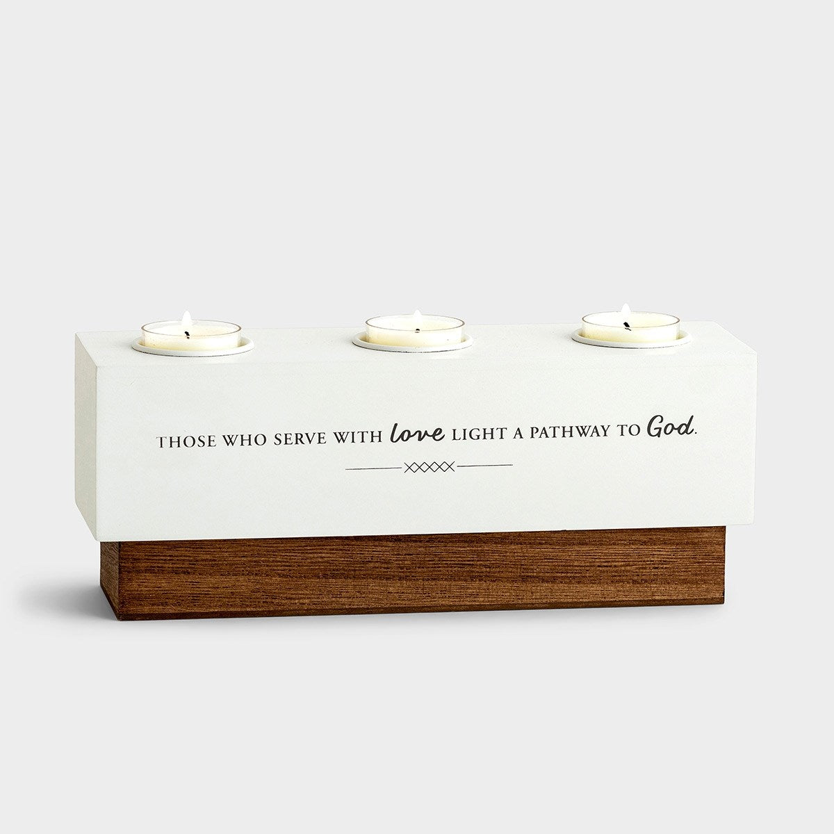 Candle Tray-Serve With Love (4" x 10" x 3")