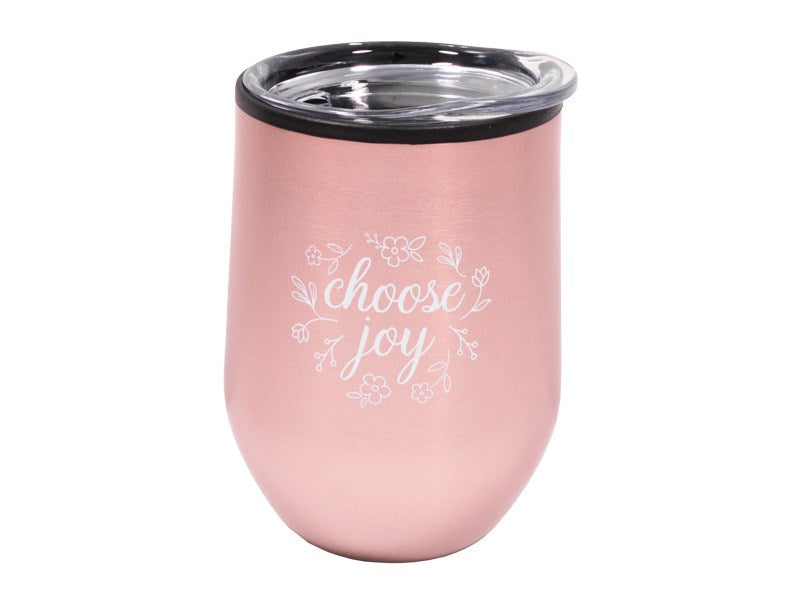 Mug Tumbler-Choose Joy-Blush Stainless (12 Oz)