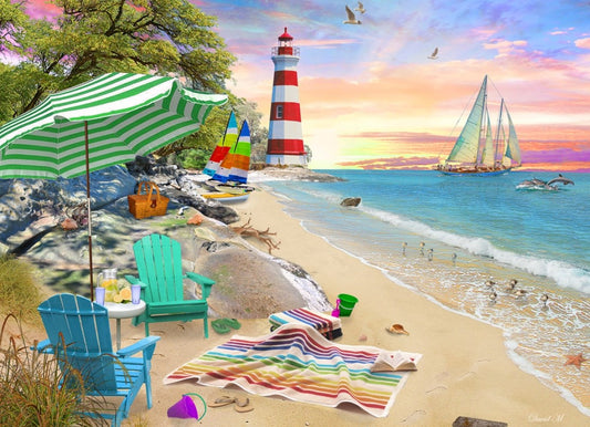 Jigsaw Puzzle-Seaside Beach (1000 Pieces)