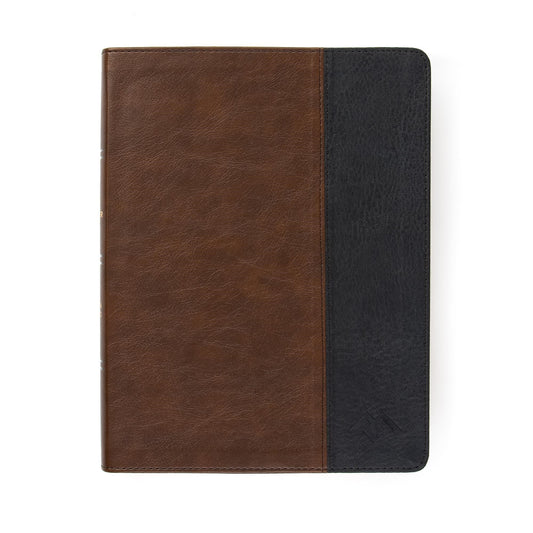 CSB Men Of Character Bible-Brown/Black LeatherTouch