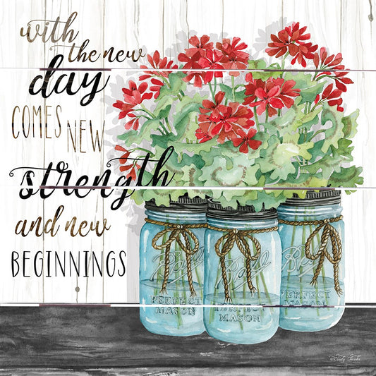 Pallet Art-Blue Jars-New Beginnings (10 X 10)