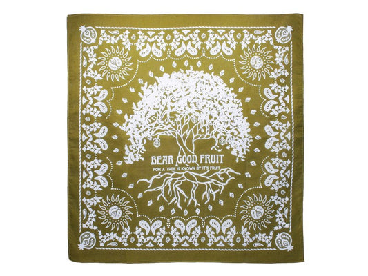 Bandana-Bear Good Fruit-Green Cotton (22" x 22")
