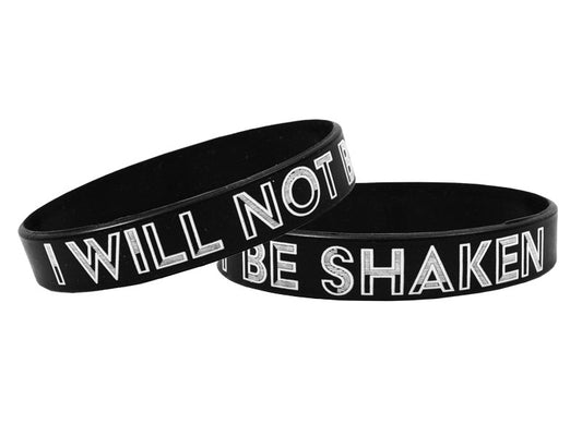 Power Bands-I Will Not Be Shaken (.5"W 3.75" Dia) (Pack Of 12)