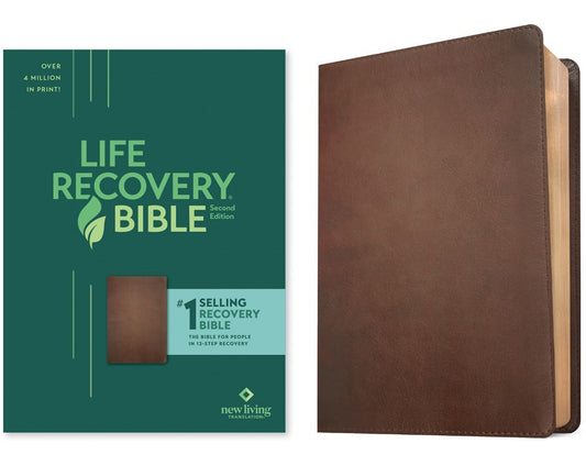 NLT Life Recovery Bible (Second Edition)-Rustic Brown LeatherLike