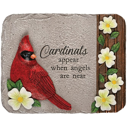 Garden Stone-Cardinals Appear When Angels Are Near (8.25" x 10.5")
