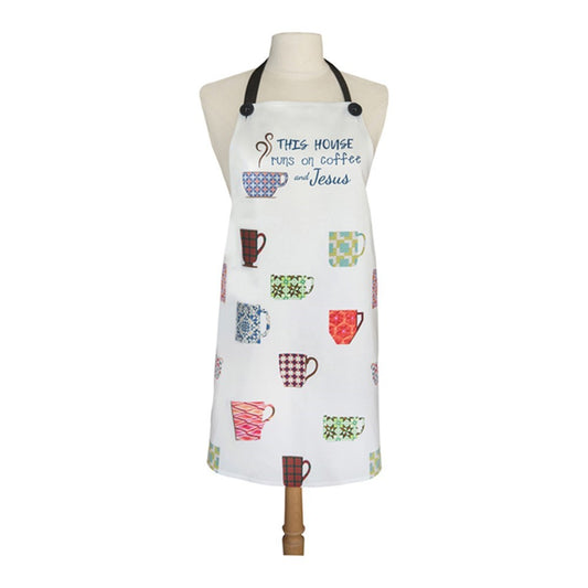 Apron-This House Runs On Coffee And Jesus (27" x 30")