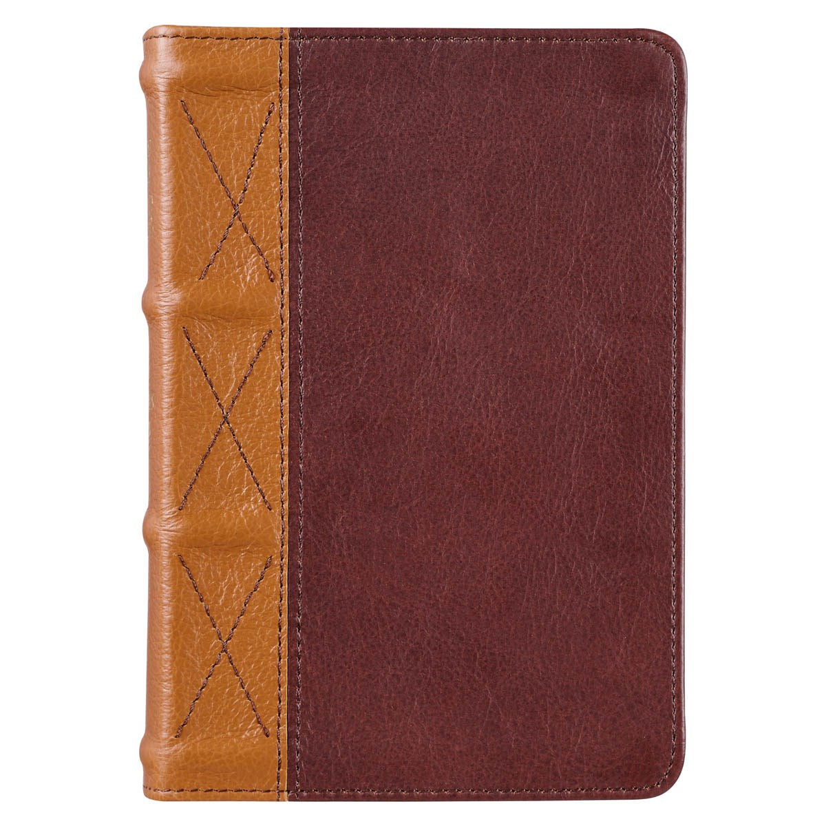 KJV Large Print Compact Bible-Saddle Tan/Butterscotch Faux Leather