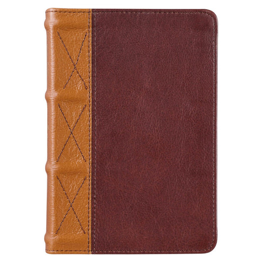 KJV Large Print Compact Bible-Saddle Tan/Butterscotch Faux Leather