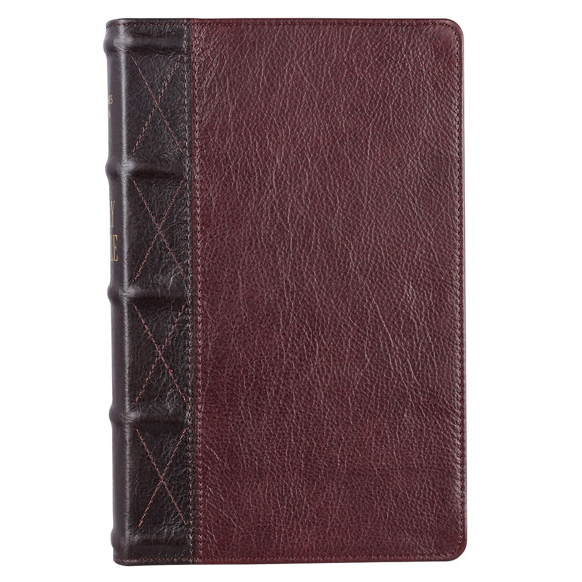 KJV Giant Print Bible-Dark Brown/Brown Genuine Leather Indexed