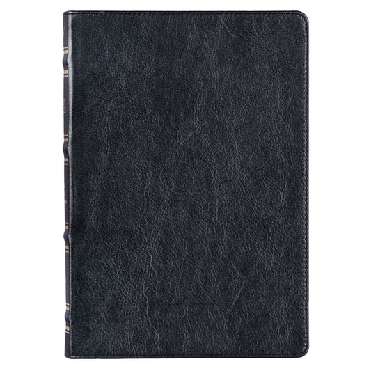 KJV Large Print Thinline Bible-Black Full Grain Leather Indexed