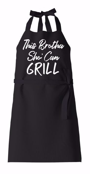 Apron-This Brotha Sho' Can Grill w/2 Front Pockets