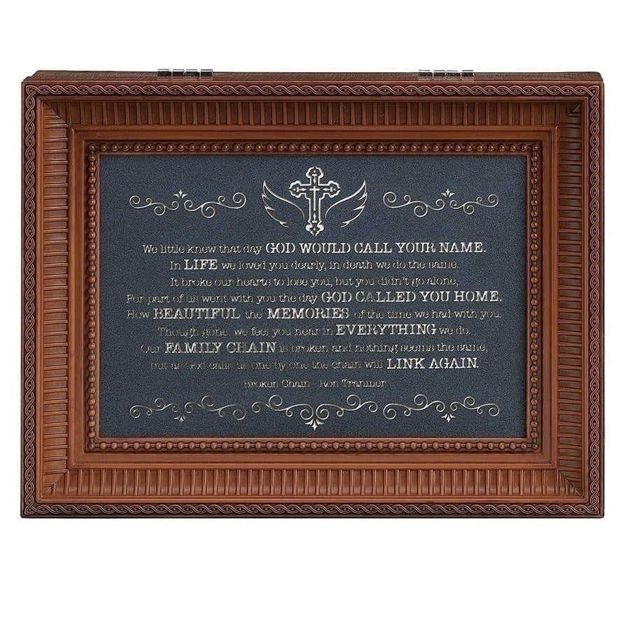 Music Box-Broken Chain-Brown/How Great Thou Art (8" X 6.25" X 2.75")