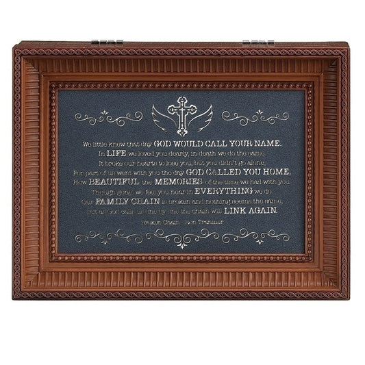 Music Box-Broken Chain-Brown/How Great Thou Art (8" X 6.25" X 2.75")