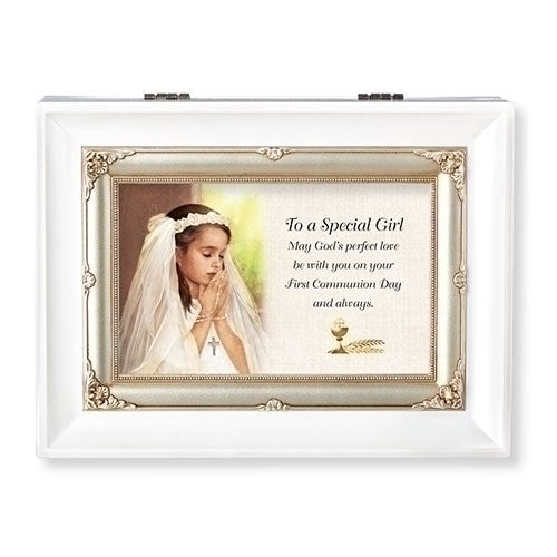 Music Box-To A Special Girl-White/Amazing Grace (8" X 6.25" X 2.75)