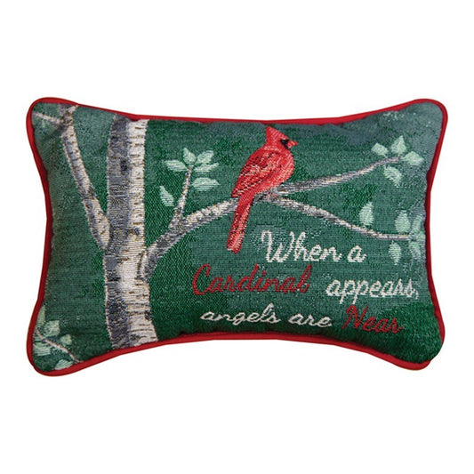 Pillow-When A Cardinal Appears Angels Are Near (12.5" x 8.5")