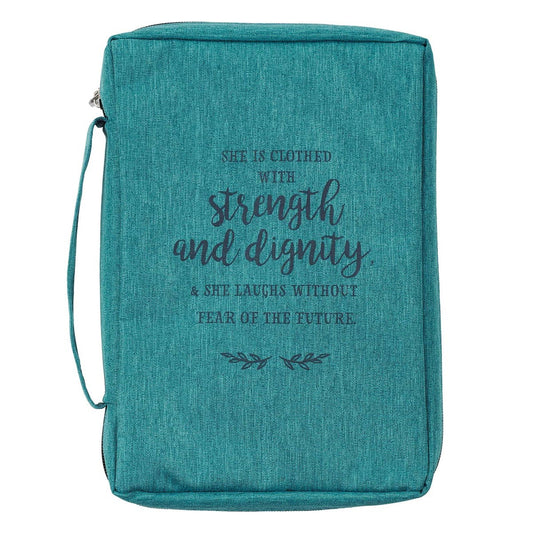 Bible Cover-Value-Strength & Dignity-MED-Teal