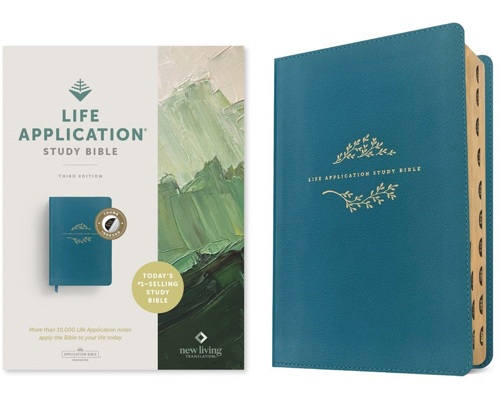NLT Life Application Study Bible (Third Edition)-RL-Teal Blue LeatherLike Indexed